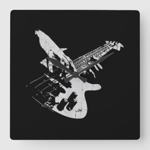 Bass Guitar Player Gift Bassist Quadratische Wanduhr