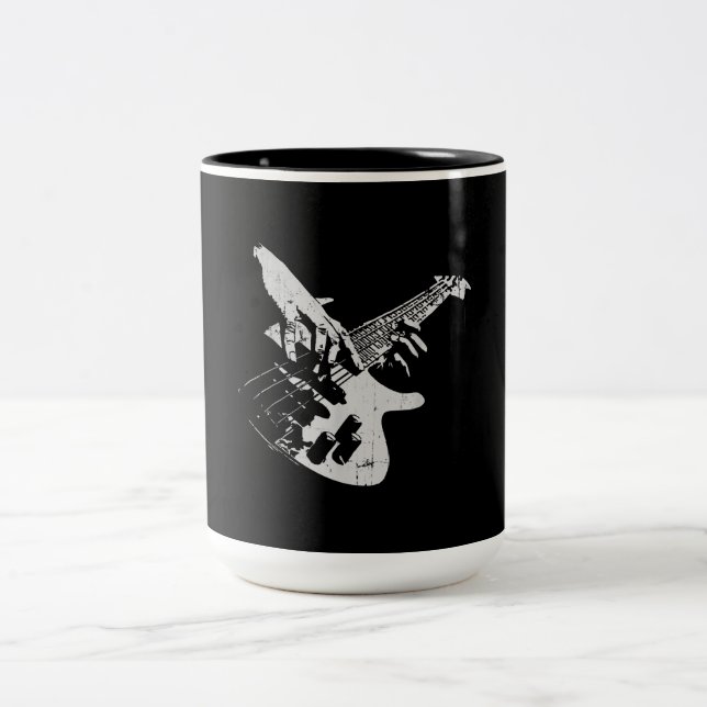 Bass Guitar Player Gift Bassist Zweifarbige Tasse (Mittel)