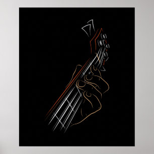 Bass Guitar Player Music Gitarrist Musician Rock Poster