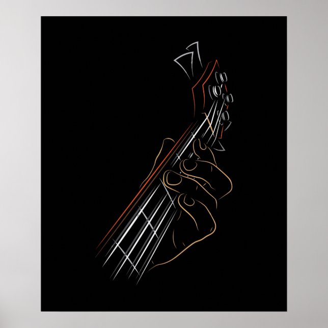 Bass Guitar Player Music Gitarrist Musician Rock Poster (Vorne)