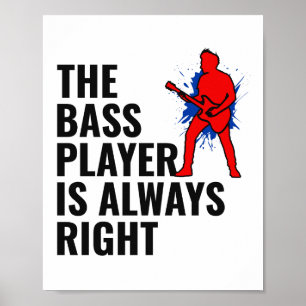 Bass Guitar Player Music Musician Bassist Retro Poster