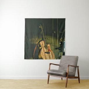 Bass guitar player wandteppich