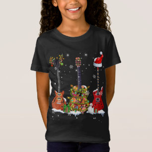 Bass Guitar Player Weihnachtsmannmütze Reindeer Gu T-Shirt