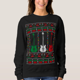 Bass Guitar Ugly Christmas Sweater Guitar Player X Sweatshirt