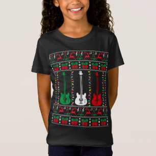 Bass Guitar Ugly Christmas Sweater Guitar Player X T-Shirt