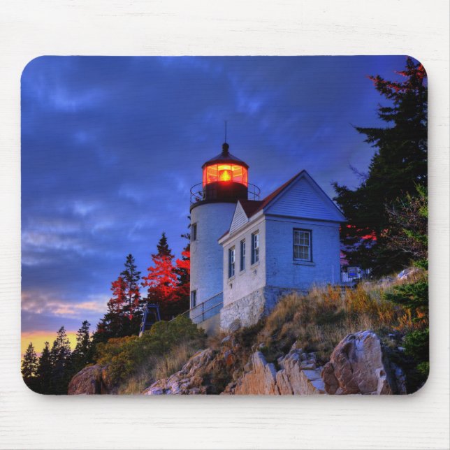 Bass-Hafen-Leuchtturm, Maine Mousepad (Vorne)