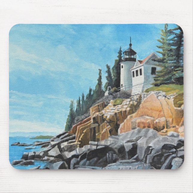 Bass Harbor Leuchtturm Mousepad (Vorne)