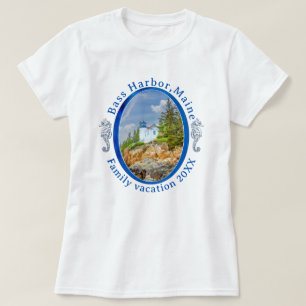 Bass Harbor Maine Familienurlaub mit Datum T-Shirt