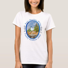 Bass Harbor Maine Familienurlaub mit Datum T-Shirt