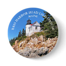 Bass Harbour Head Lighthouse Maine Large Button Bu