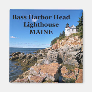 Bass Harbour Head Lighthouse, Maine Square Magnet