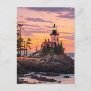 Bass Harbour Head Lighthouse Sunrise Postkarte