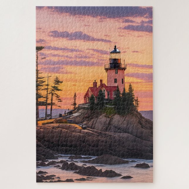 Bass Harbour Head Lighthouse Sunrise Puzzle (Vertikal)