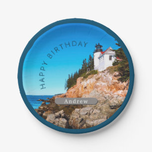 Bass Harbour Lighthouse Birthday Acadia NP Pappteller