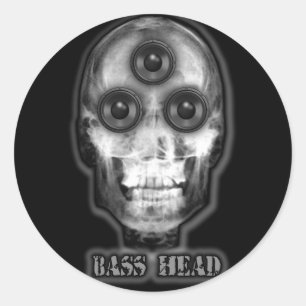 BASS HEAD Dubstep Artist Runder Aufkleber