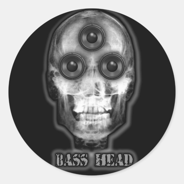 BASS HEAD Dubstep Artist Runder Aufkleber (Vorderseite)