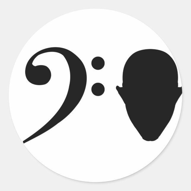 Bass Head Runder Aufkleber (Vorderseite)