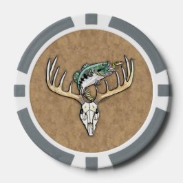 Bass Jumping über Big Buck Horns Skull Pokerchips