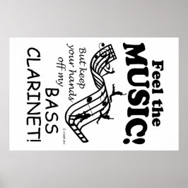 Bass Klarinette fühlen die Musik Poster