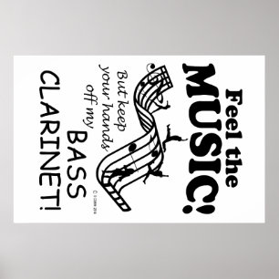Bass Klarinette fühlen die Musik Poster
