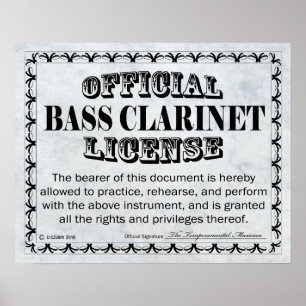 Bass Klarinettenlizenz Poster