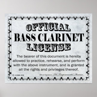 Bass Klarinettenlizenz Poster