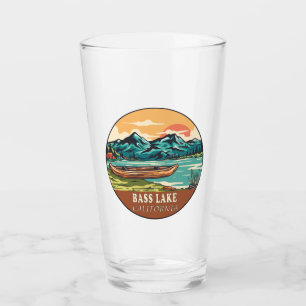 Bass Lake California Wasserfischen Emblem Glas