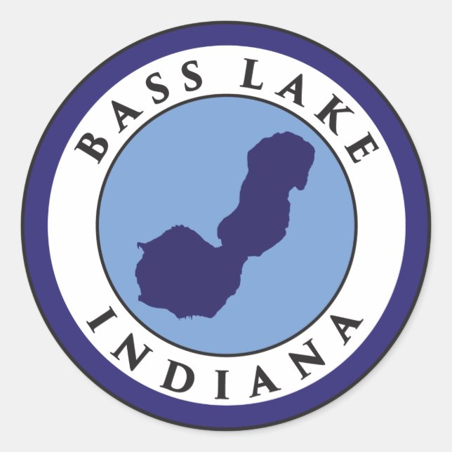 Bass Lake, Indiana Runder Aufkleber (Vorderseite)