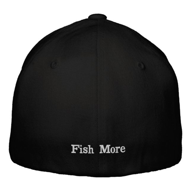 Bass Man Fish More Baseball Hat Bestickte Baseballkappe (Rückseite)