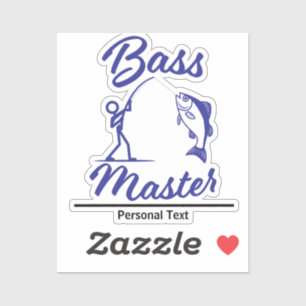 Bass Master Stockmann-Illustration, personalisiere Aufkleber