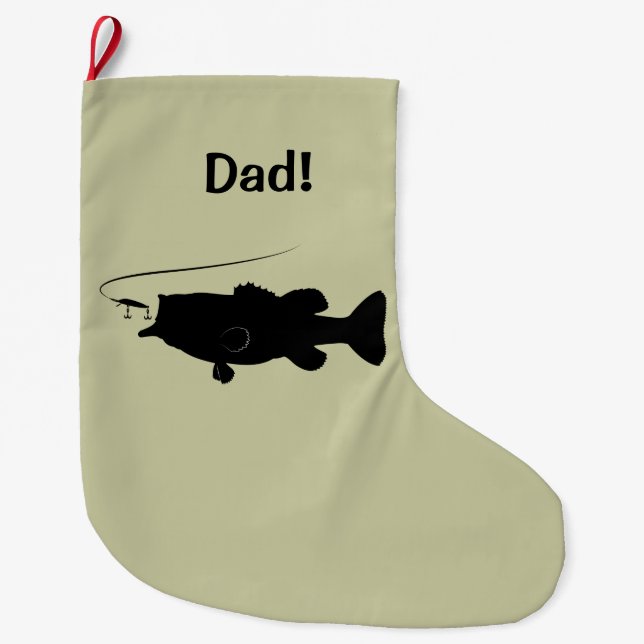 Baß mit großer Öffnung im Silhouette-Namen Weihnachtsstrumpf (Vorderseite)