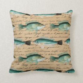 Bass-Musterkissen der Vintagen Fische Kissen