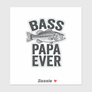 Bass Papa Ever Vintage Angeln Vater Shirt Design_1 Aufkleber