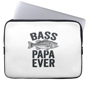Bass Papa Ever Vintage Angeln Vater Shirt Design_1 Laptopschutzhülle