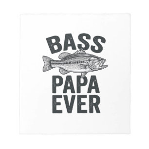 Bass Papa Ever Vintage Angeln Vater Shirt Design_1 Notizblock