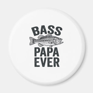 Bass Papa Ever Vintage Fishing Dad Shirt Design_1 Magnet