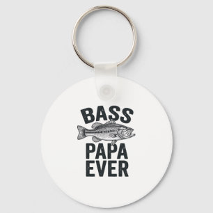 Bass Papa Ever Vintage Fishing Dad Shirt Design_1 Schlüsselanhänger