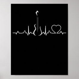 Bass Player Bass Guitar Heartbeat Musikinstrument Poster