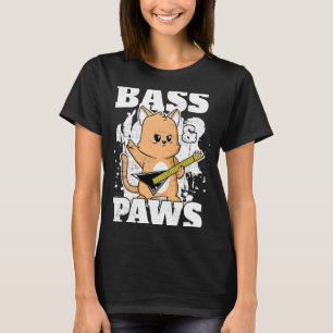 Bass Player Cat Bass Gitarre Paw Rock'n'Roll Bassi T-Shirt