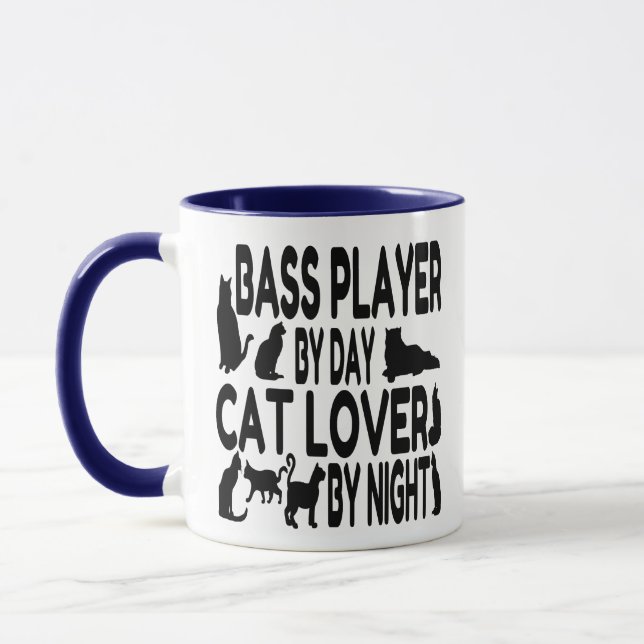 Bass Player Cat Lover Tasse (Links)