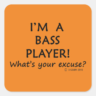Bass Player Entschuldigung Square Sticker
