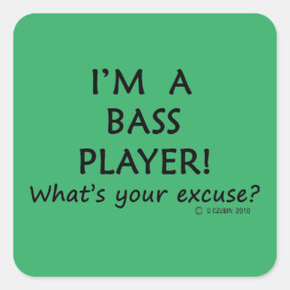 Bass Player Entschuldigung Square Sticker