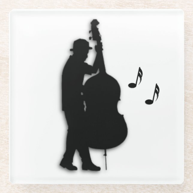 Bass Player Musician Glasuntersetzer (Vorderseite)