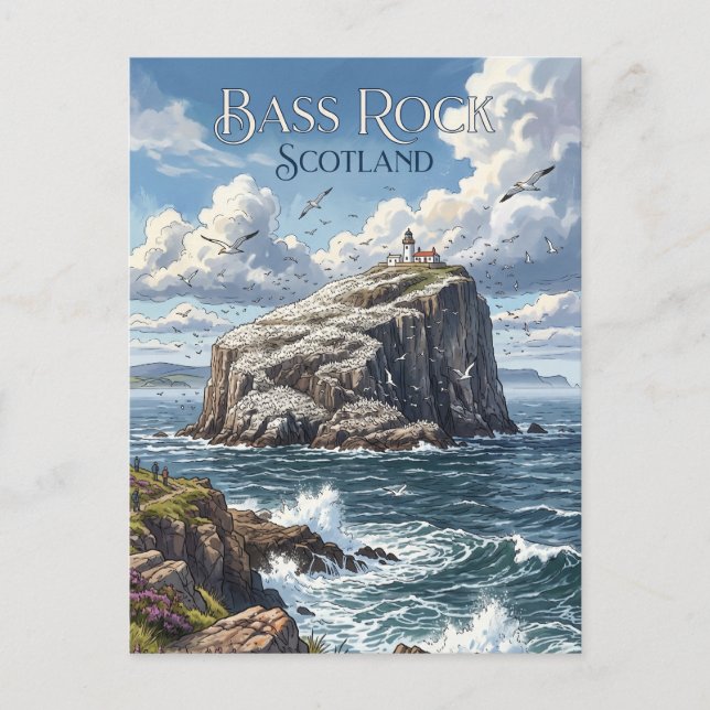 Bass Rock Schottland Postkarte (Vorderseite)