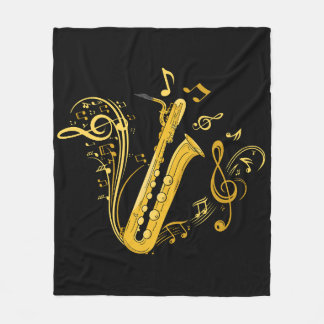 Bass Saxophone Player Orchestra Bass Saxophon Fleecedecke