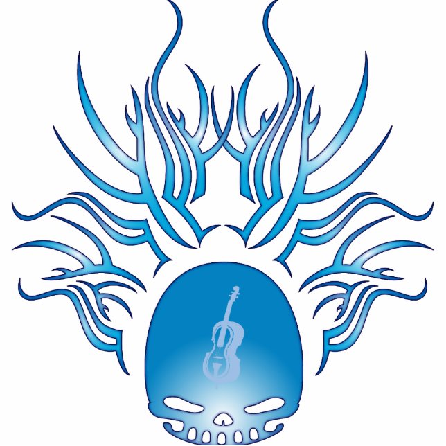 Bass-Schädel Fotoskulptur Ornament (Vorne)