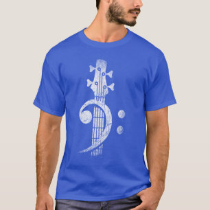 Bass-Schlüssel Headstock Bassgitarre Retro-Geschen T-Shirt