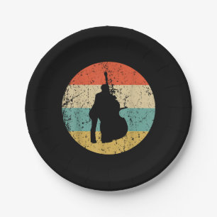 Bass-Shirt aufstehen - Vintage Retro-Musik Pappteller