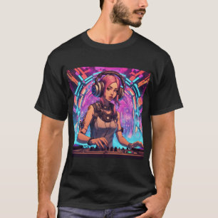 Bass Techno Trance Rave - Cyberpunk DJ Design T-Shirt