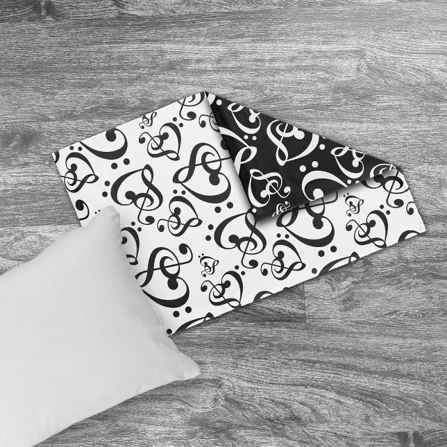 Bass Treble Clef Hört Musiknoten Muster Kissenbezug (Von Creator hochgeladen)